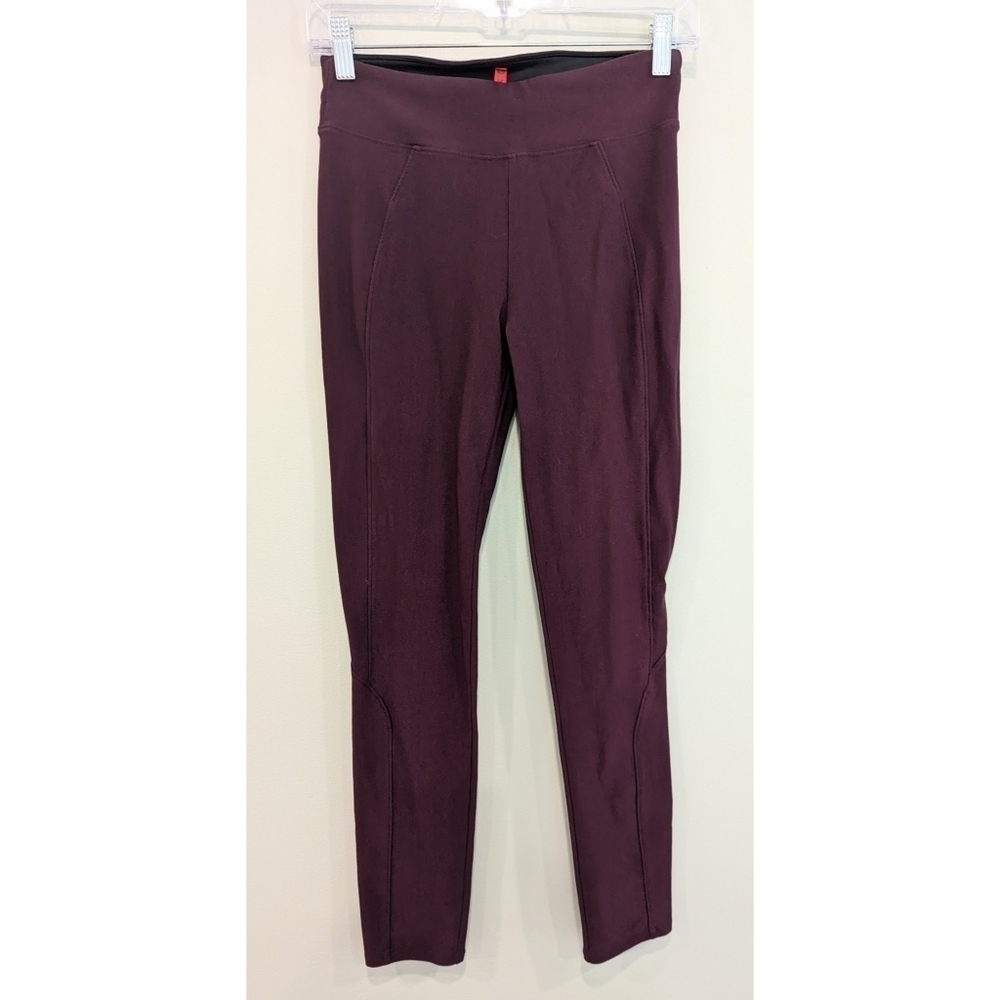 Spanx Micro Rib Knit Control Top Skimmer Leggings Pants Brandywine Size Small